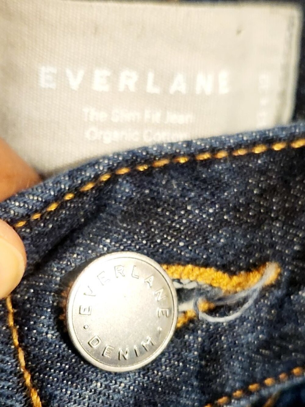Everlane | Men's Dark Blue Wash Slim Fit Organic Cotton Jeans (Size 33 x 32) - Picture 5 of 14